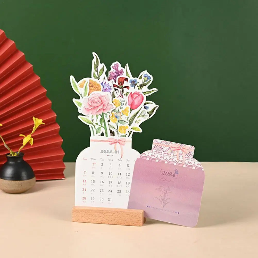 Bloomy Flower Desk Calendar, Floral Elegance