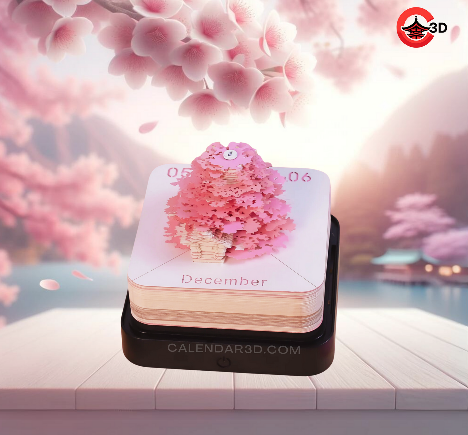Sakura Tree Cherry Blossom - 3D Calendar 2024