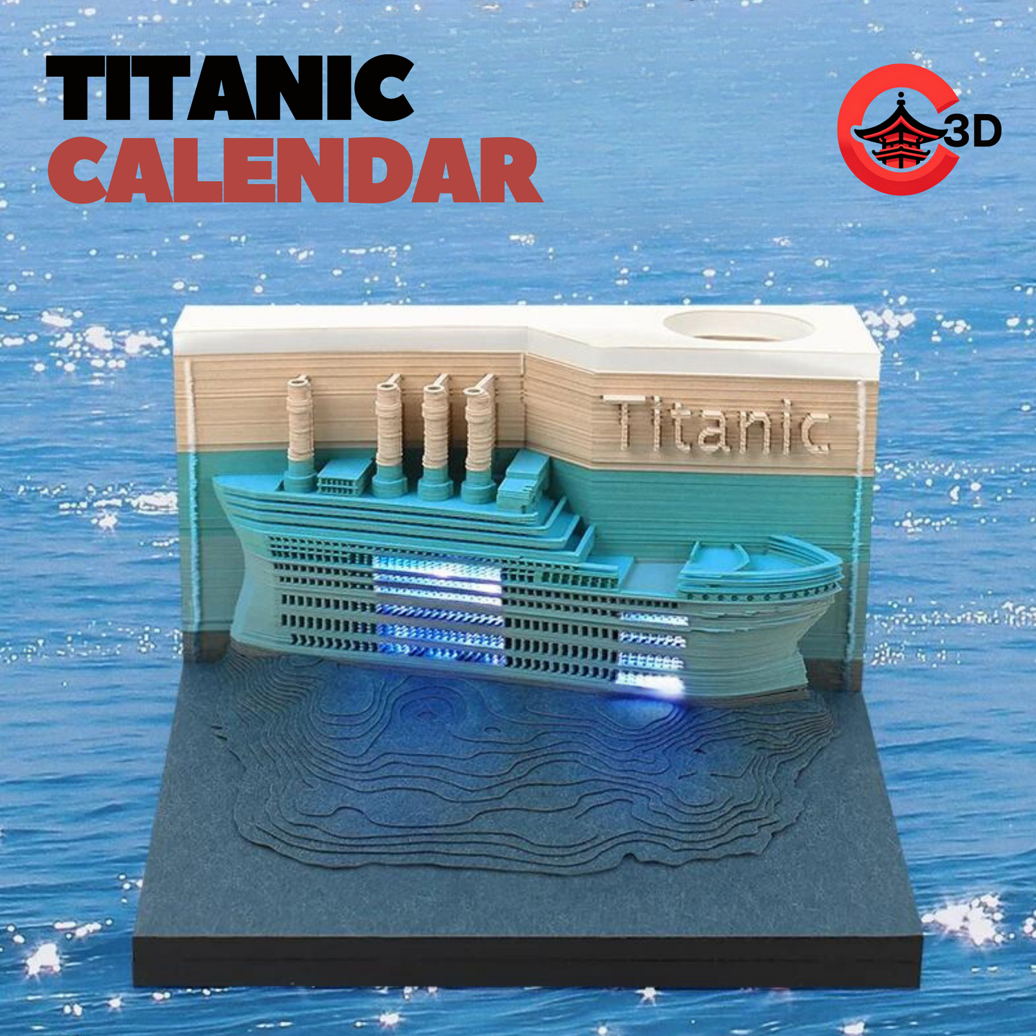 Titanic Ship Calendar 3D 2024 (With Light)