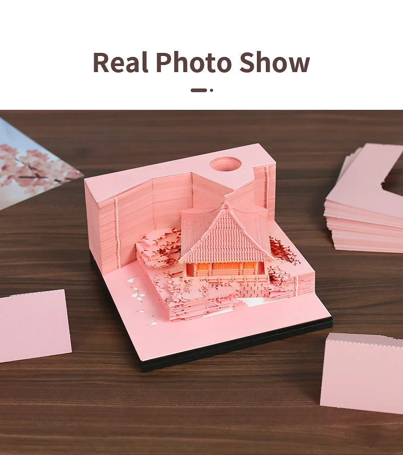Pink Arch Pavilion 3D Notepad (With Light)