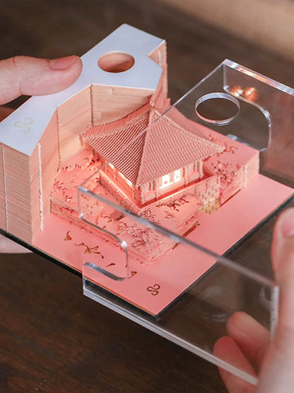 Pink Arch Pavilion 3D Notepad (With Light)